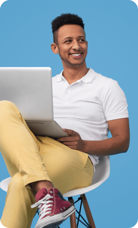 Person sitting with laptop